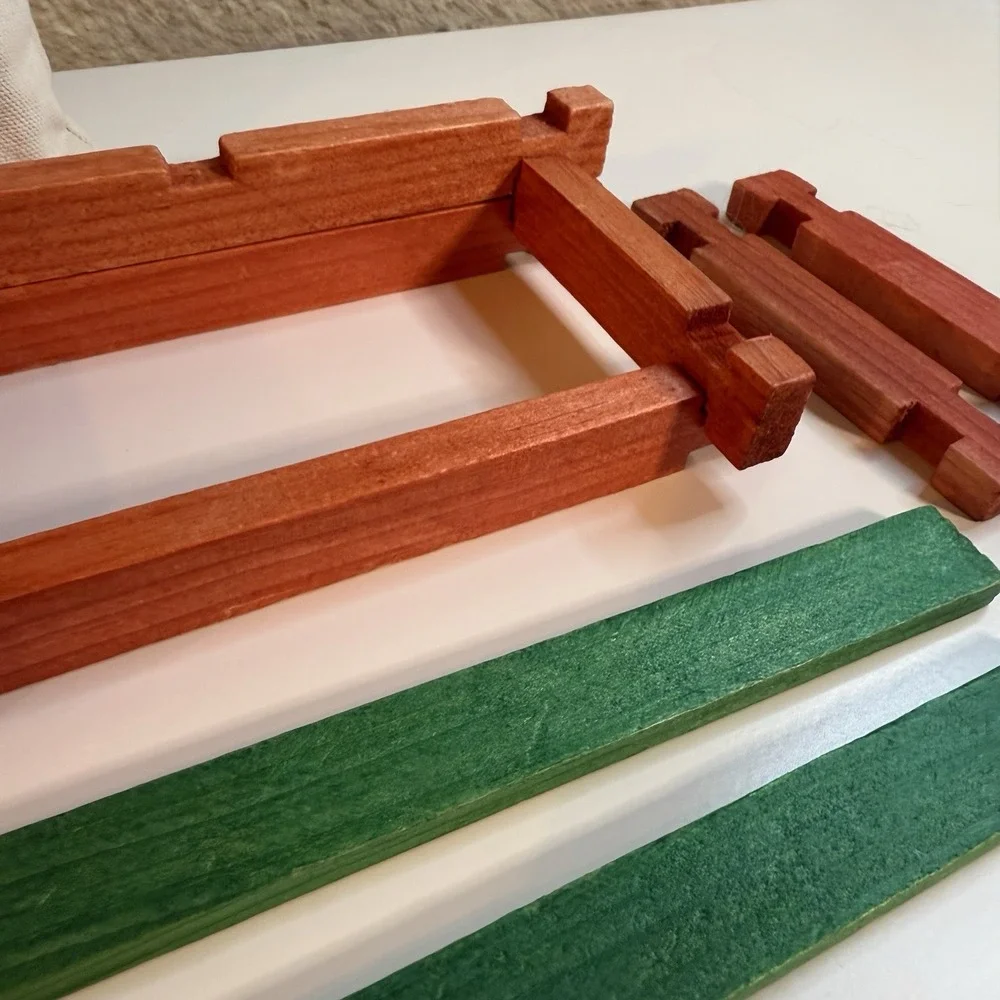 The Homeplace Log Cabin Playset Roy Toy 70 pcs canvas carry‎ bag
